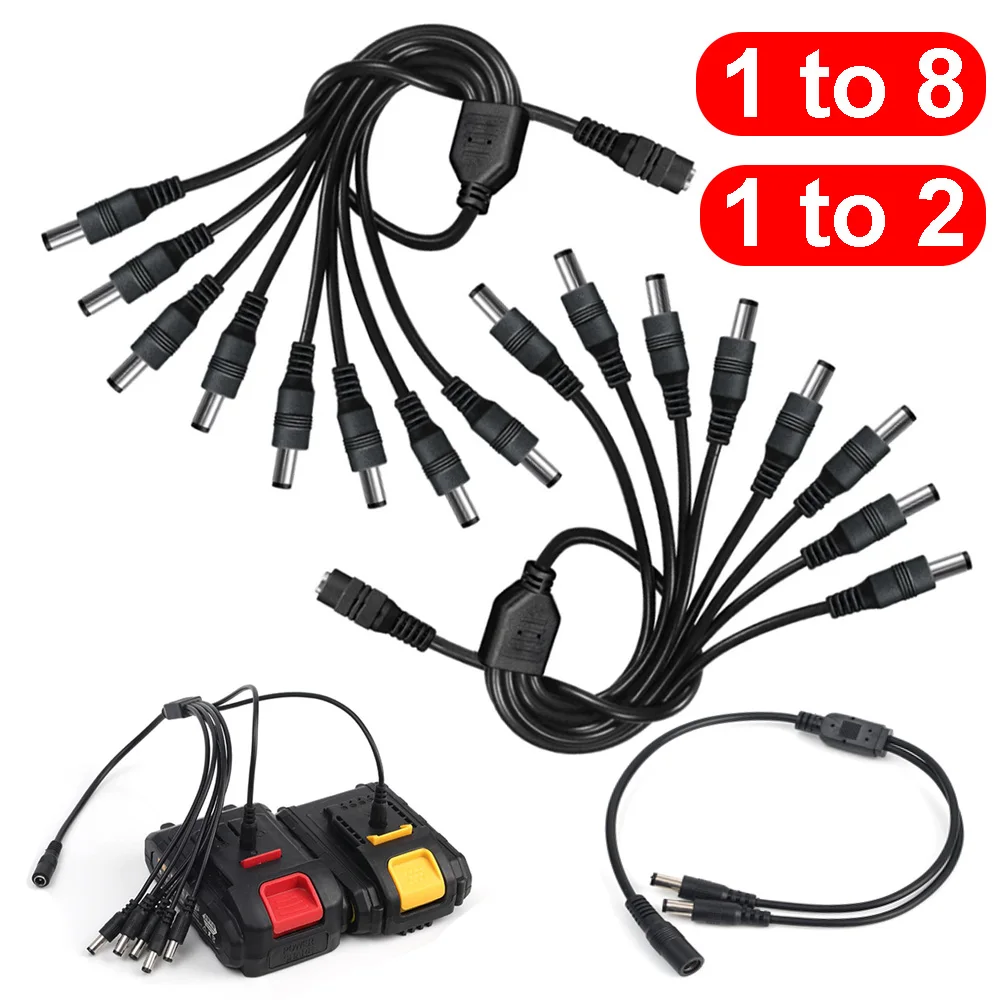 

Y-образный адаптер, кабель-разветвитель питания постоянного тока, 12 В, 1–8/2-контактный разъем адаптера питания, шнур 1–2 для камеры видеонаблюдения, светодиодная лента