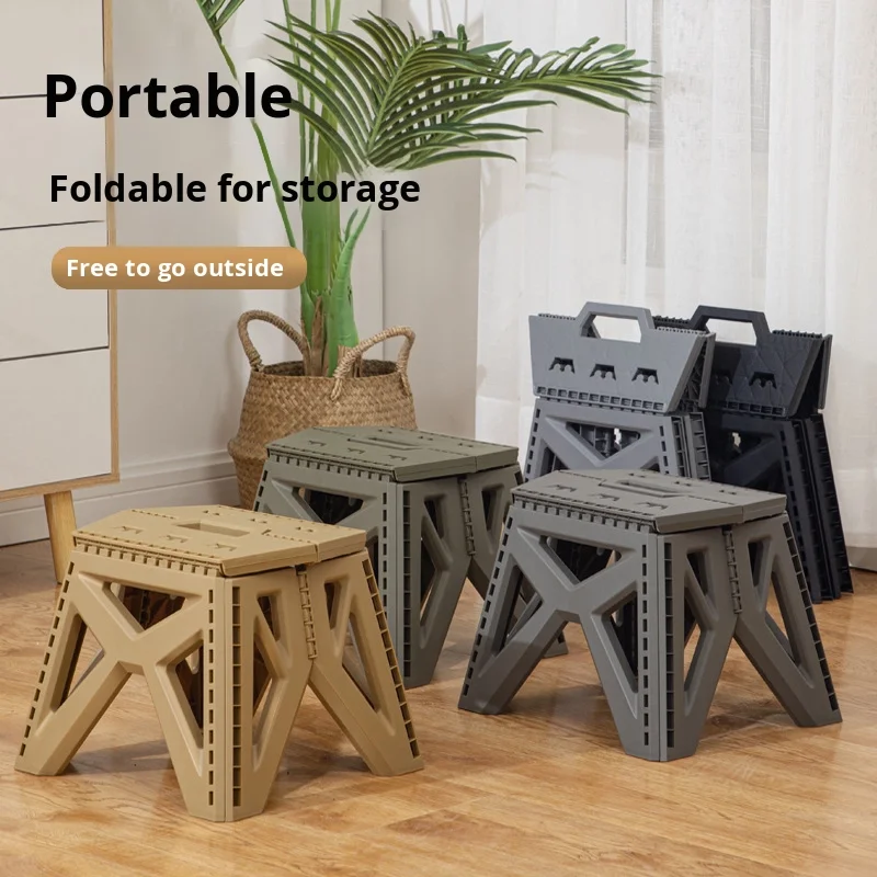 

Super Lightweight Portable Folding Chair - High Load Capacity Reinforced Plastic Stool - Compact Outdoor Camping & Fishing Seat