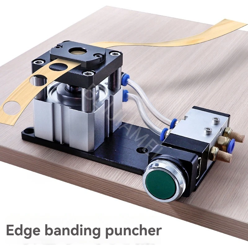 Pneumatic Edge Banding Punching Machine With Three In One Hole Circular Adhesive Punching Machine For Edge Banding