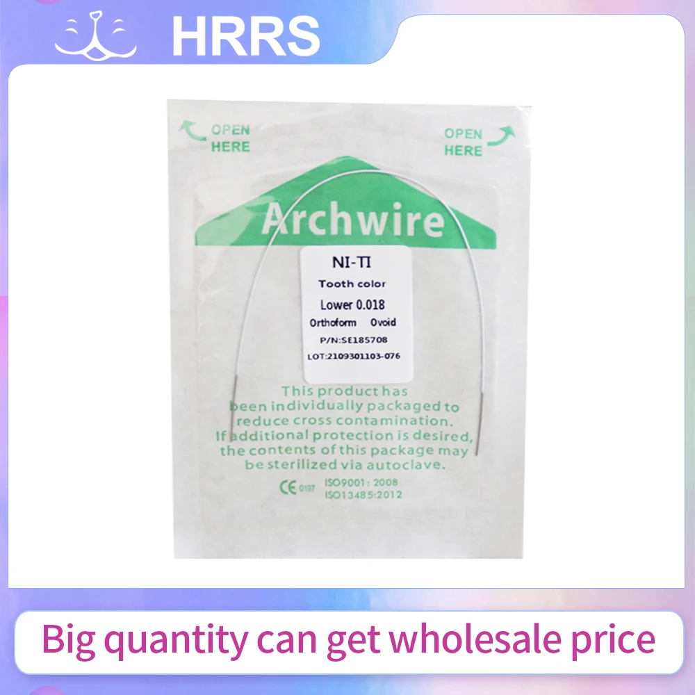 

10Packs 10pcs Tooth Color Coated Niti Arch Wire (5Packs Upper+5Packs Lower)