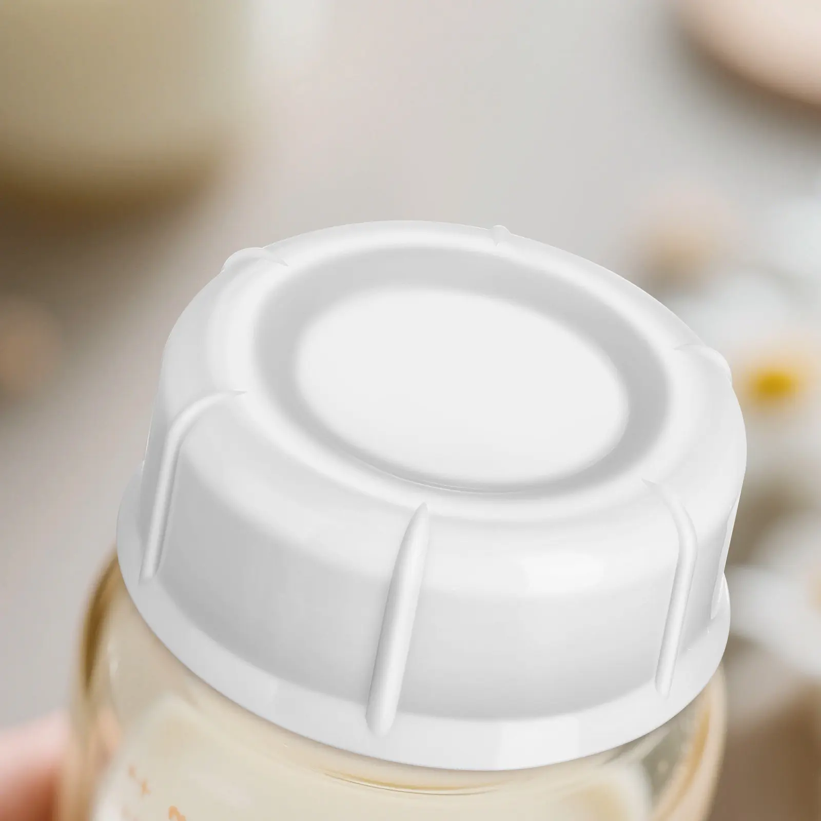 6Pcs Milk Bottle Caps Plastic Leak-Proof Replacement Bottle Tops Compatible with Most Baby Feeding Bottles Screw-on Cap