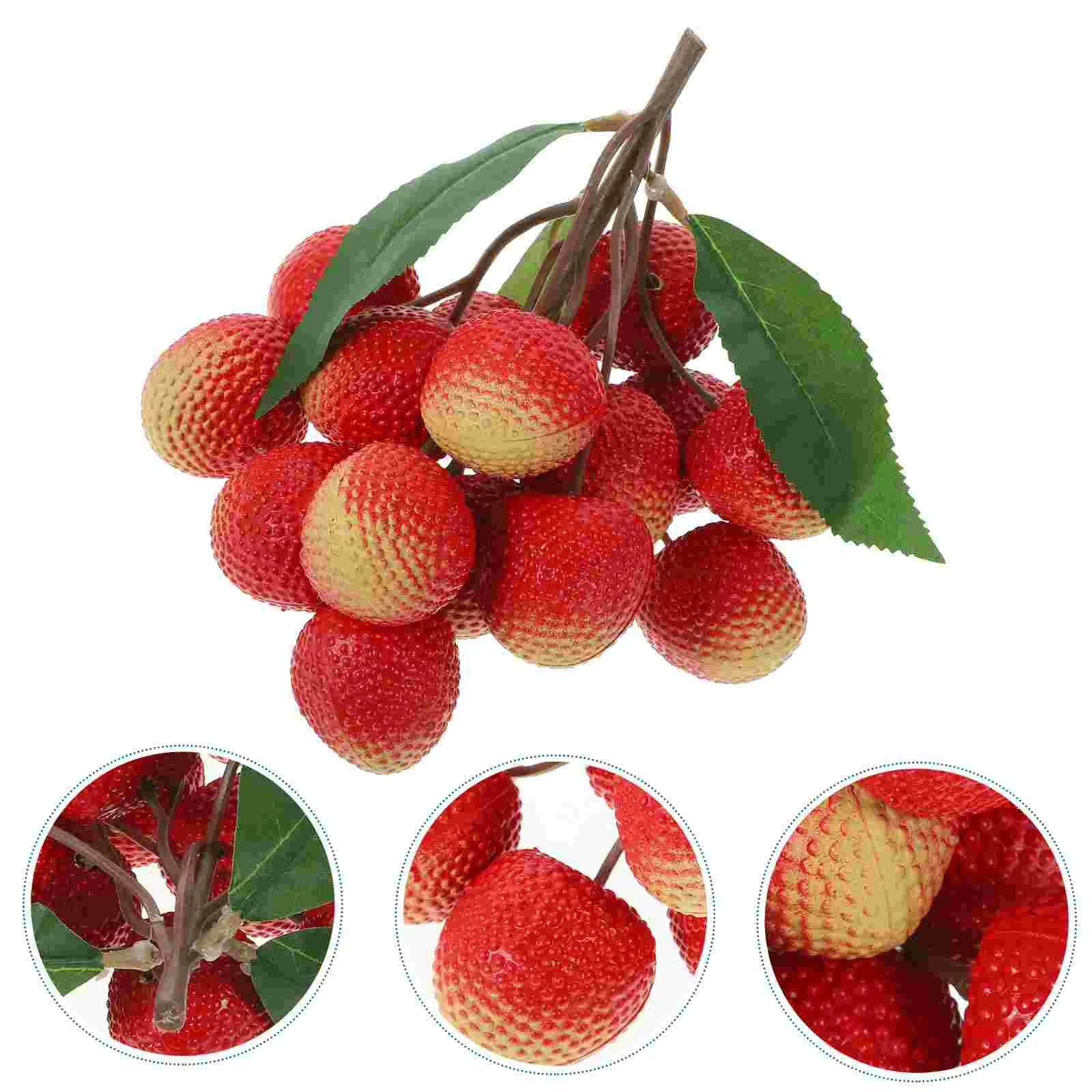 Simulated Lychee String Model Artificial Fruits For Decoration Lifelike Fake Props