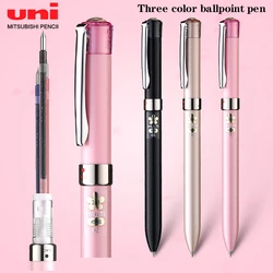 Japan UNI JETSTREAM Ballpoint Pen SXE3 Cherry Blossom Limited Three-color Multi-function Pen Replaceable Core Office Stationery