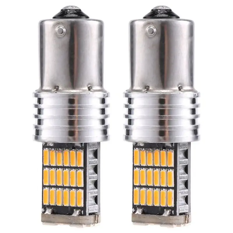 Classy-2 Pcs 1156 Amber 7506 P21W LED Bulbs BA15S Yellow Front Rear Turn Signal Lights