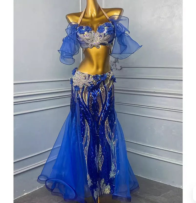 

Sexy Belly Dance Performance Costume Set Oriental Dance Practice Wear