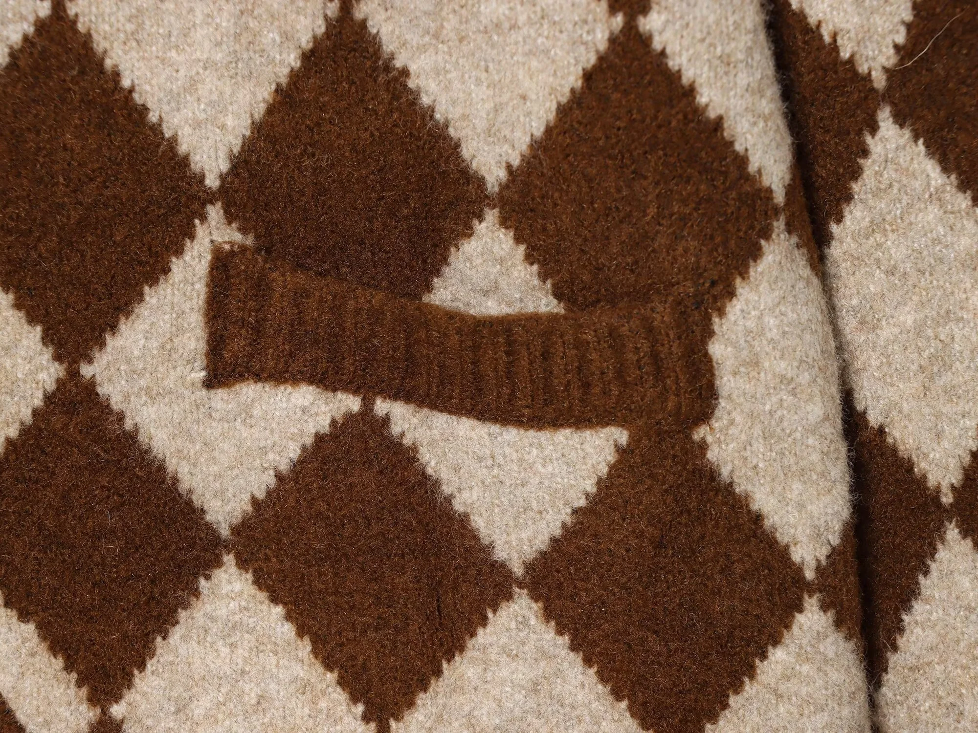 2025年秋新作 レディース シンプル レトロファッション スイート＆カジュアル ラウンドネック ダイヤモンド柄 ジャカードニットコート