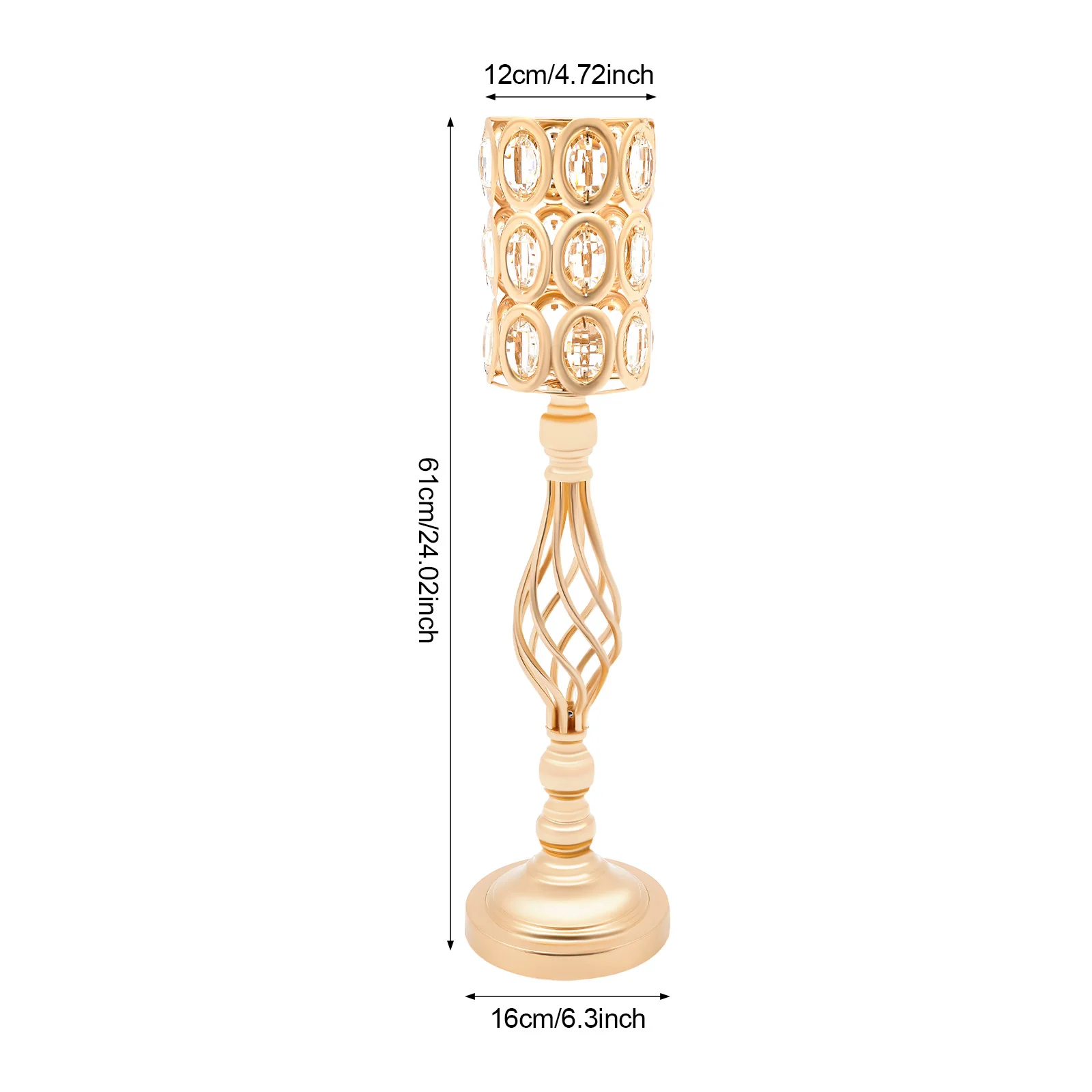Elegant Golden Wedding Flower Holder Set, Complete Matching Assembly Accessories Stable Anti-wobble Base Large Bloom Holding Mouth Indoor Home Banquet Birthday Party Desktop Decor Vessel