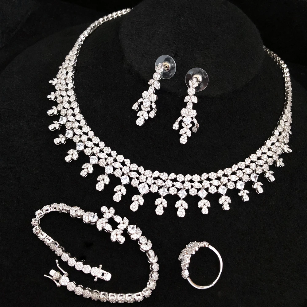 

Missvikki Cute Romantic Shiny Fashion 4PCS Luxury African Jewelry Set For Women Wedding Dubai Bridal Jewelry Set High Quality