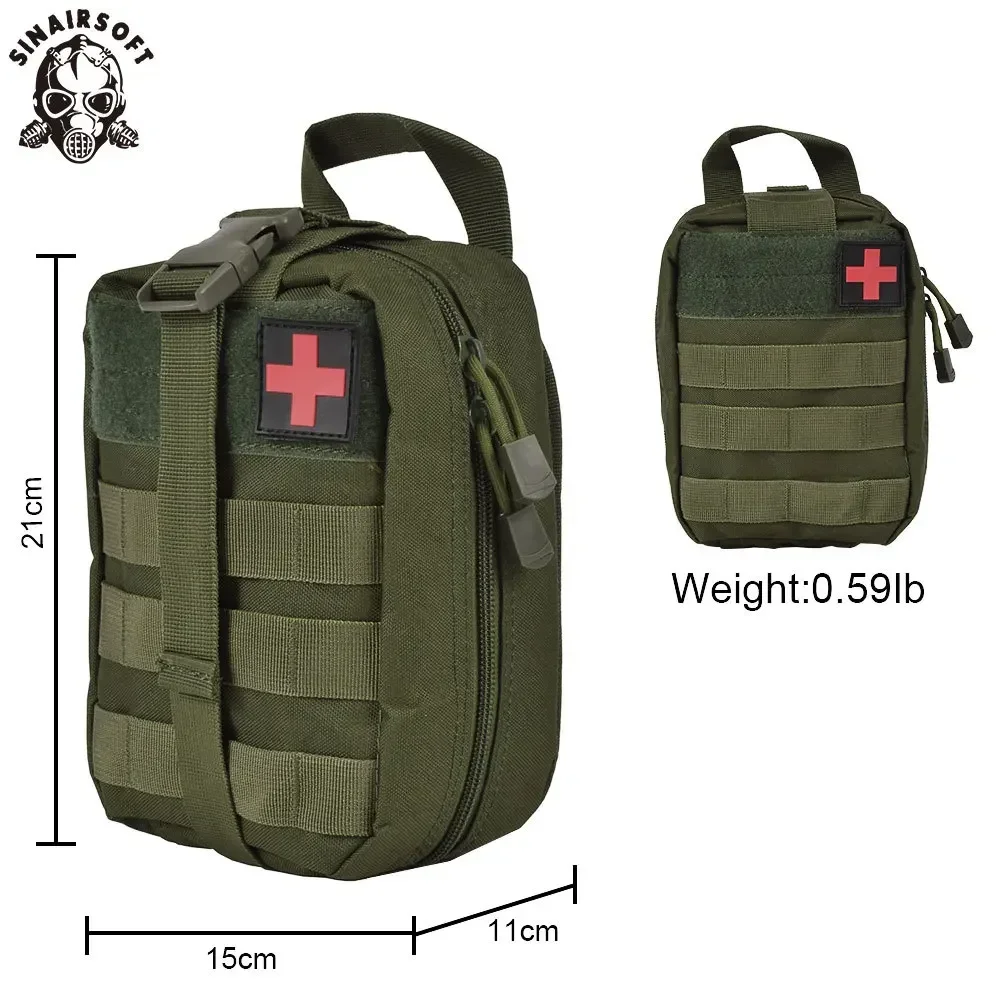 SINAIRSOFT-Bolsa de primeros auxilios de nailon, bolsa médica táctica Molle, EMT, emergencia EDC, supervivencia, utilidad IFAK, coche, caza