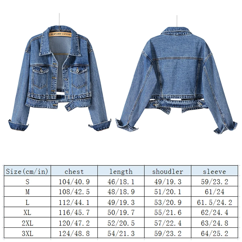 Spring Autumn Women Denim Jacket Casual Long Sleeve Coat Button Up Jackets Streetwear Outerwear Jeans Jackets