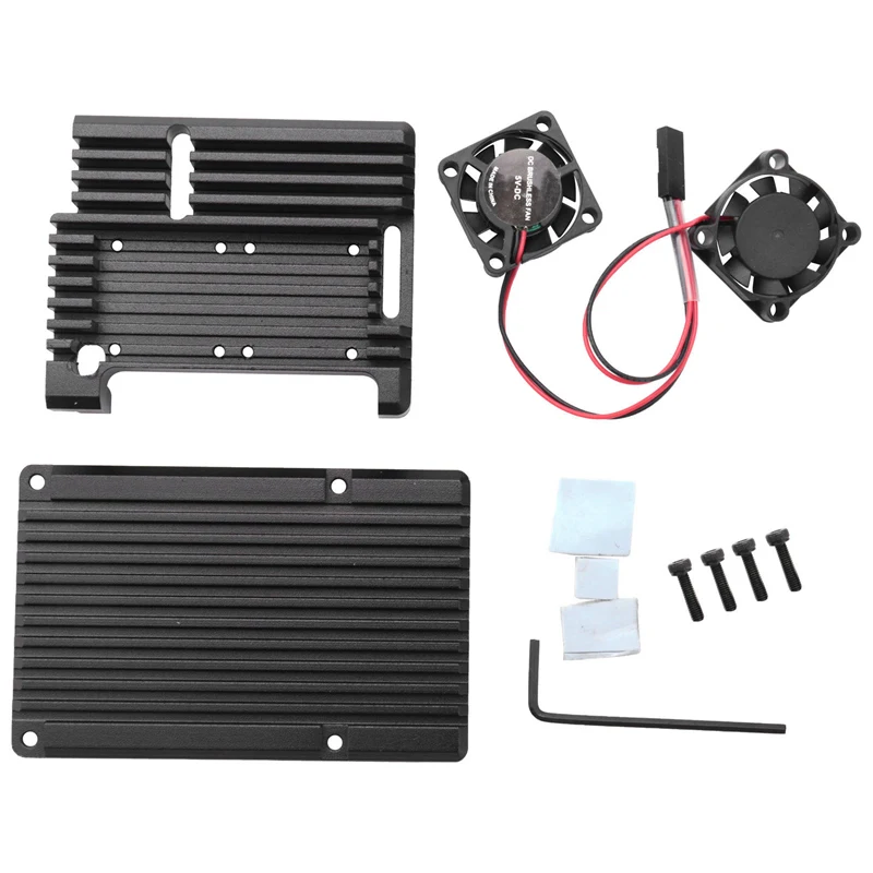 Dla koperta ze stopu aluminium Raspberry Pi 3B, dla Raspberry Pi metalowa obudowa z podwójny wentylator, dla Raspberry Pi 3 Model B +(Plus) /3B