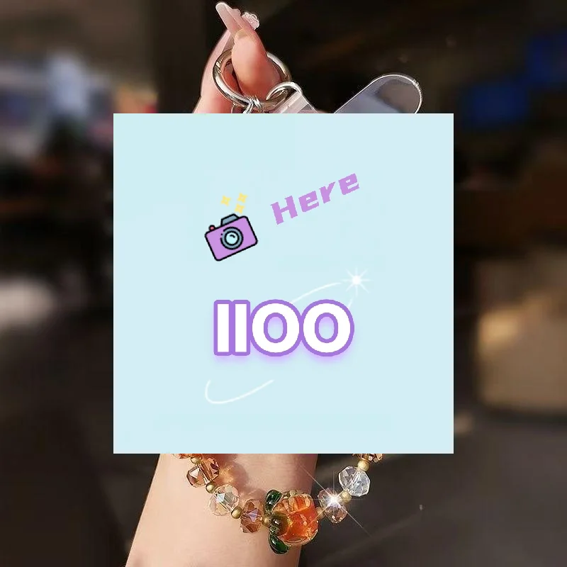 【IIOO】Advanced Luminous Crystal Persimmon Phone Chain Bag Key Pendant Hanging Rope Handheld Wrist Short Chain