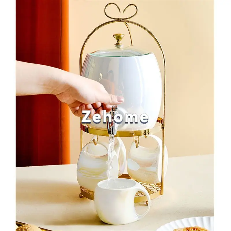 High temperature resistant ceramic cold kettle Household cold kettle Large capacity tied pot set Nordic creative