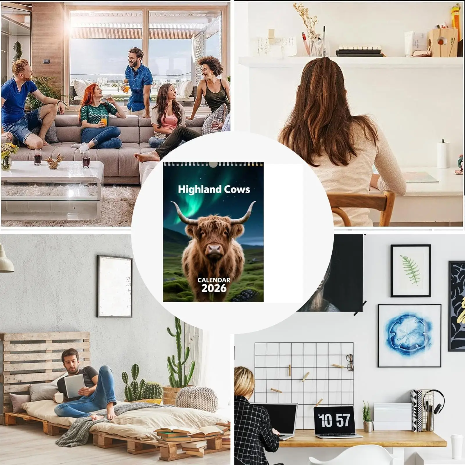 

Настенный календарь на 2026 год, 2026 ежемесячный домашний декор с животными, настенный настольный календарь на плотной бумаге для расписания, заметок, домашний декор, крыльцо