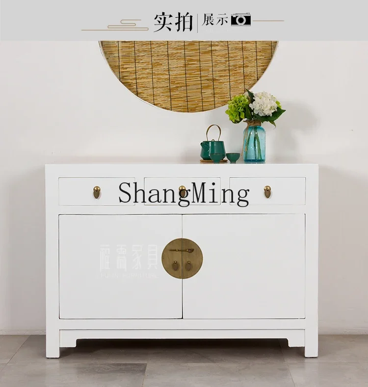 SM Chinese style imitation classical furniture solid wood dining storage modern simple red entrance decorative cabinet