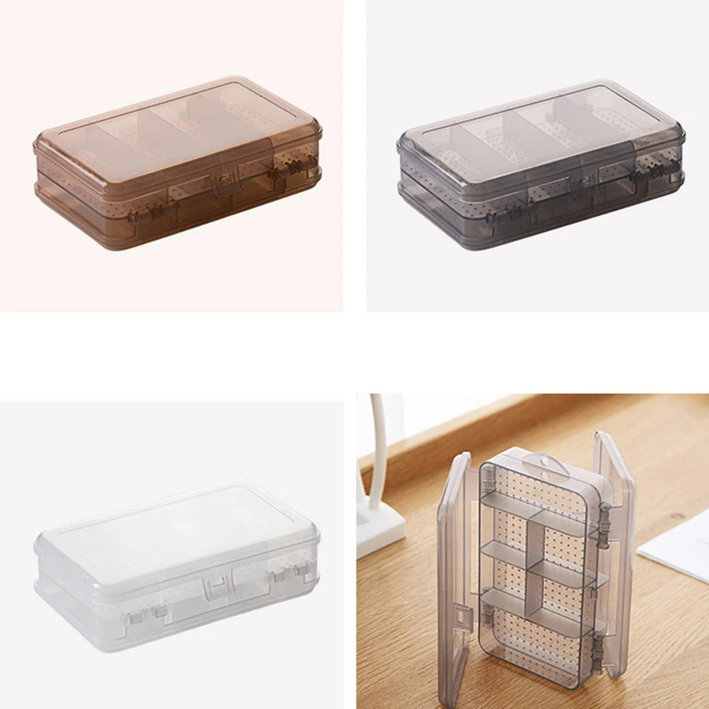 

2pcs Plastic Transparent Earring Ear Jewelry Storage Rack Double Layers Jewelry Container Organizer for Women (Random Color)