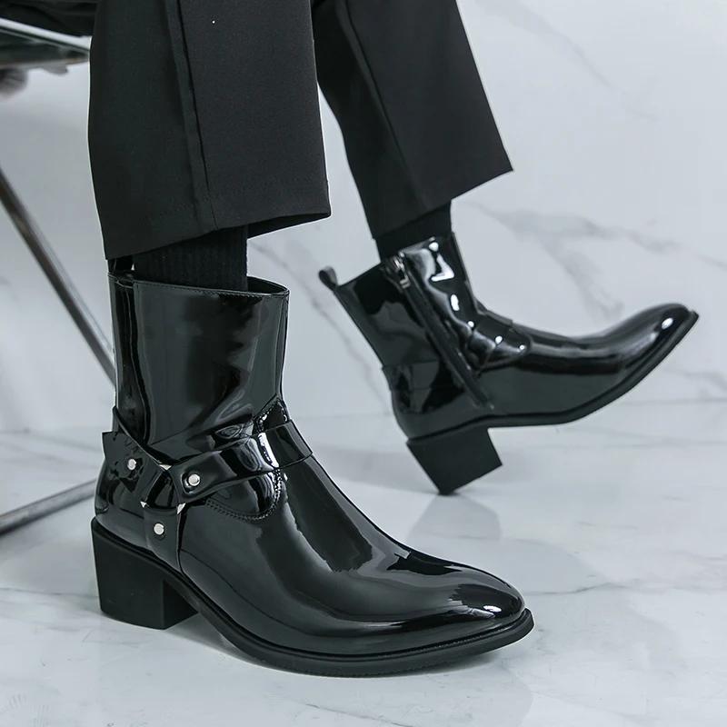 الكلاسيكية النمط البريطاني عالية أعلى رجل تشيلسي الأحذية وصفت الأعمال مكتب أحذية الزفاف شتاء جديد في الهواء الطلق أحذية القيادة غير رسمية