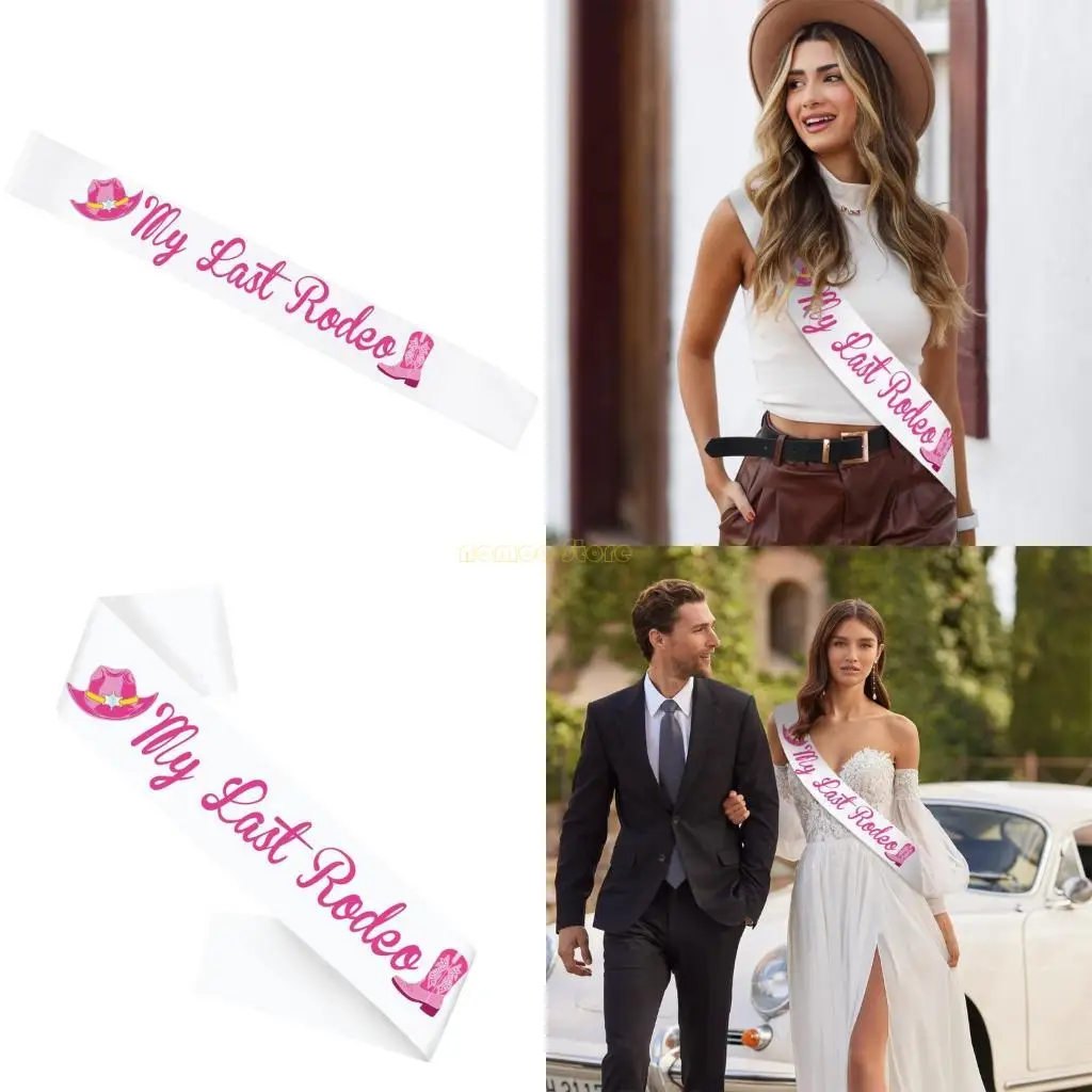 

31BF пояс из атласной ленты с розовой надписью для девичника, празднования дня рождения, выпускного и ковбойских тематических