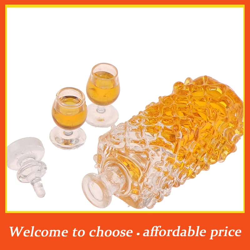 

[New]1set New Resin Dollhouse accessories miniature model props simulation wine bottle combination