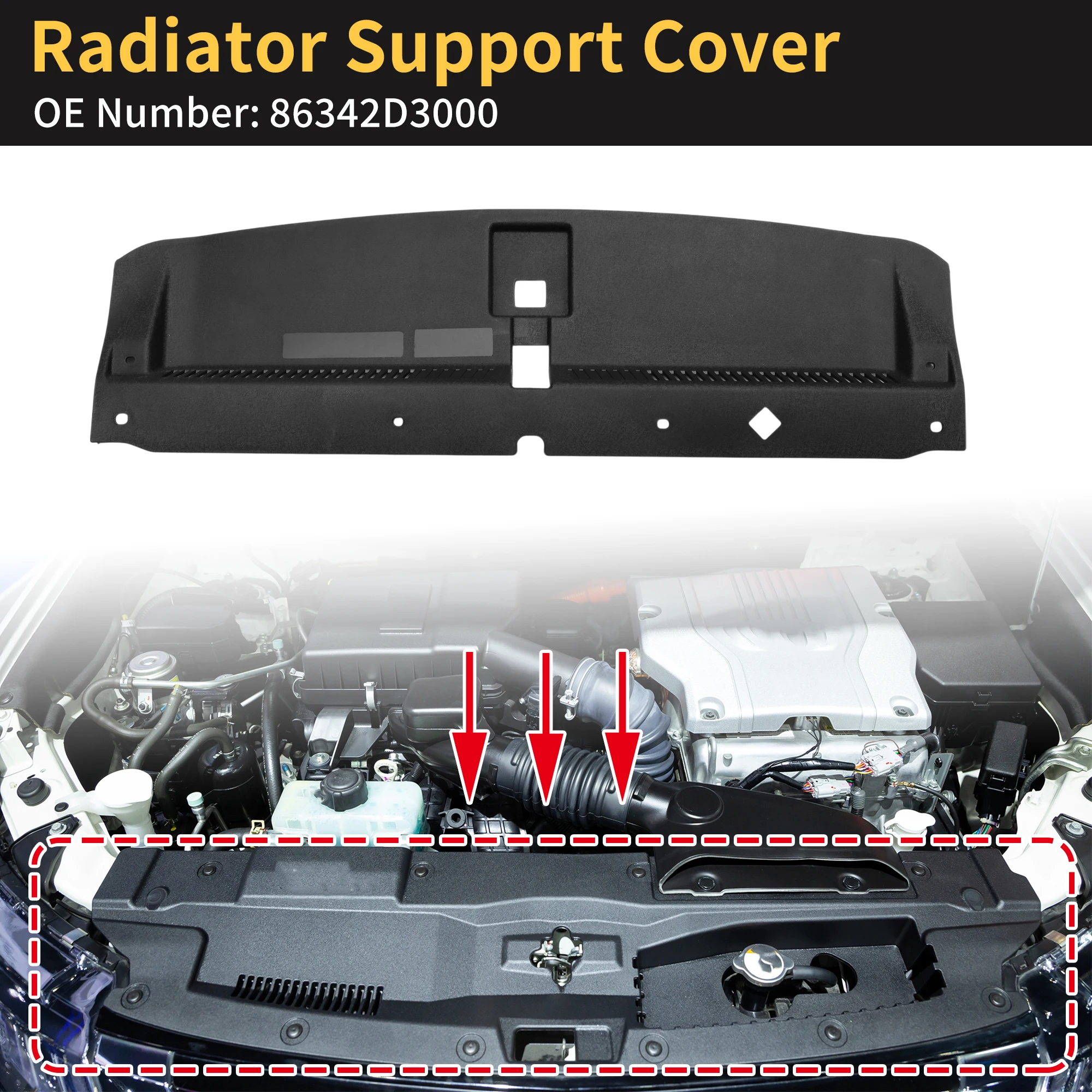 

Крышка опоры радиатора UXCELL для Hyundai Tucson 16-21 No 86342D3000/86342-D3000 ABS