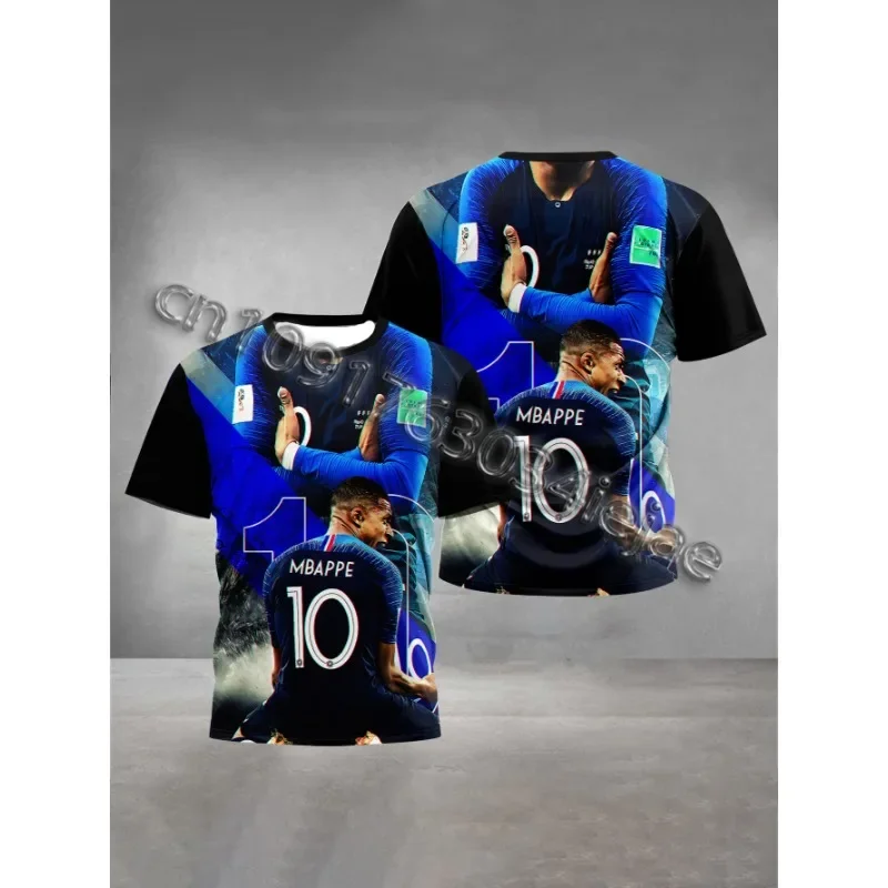 3D Printed Soccer Star Kylians Baby Clothing M-mbappes Men's Outdoor Clothing Children's Boys and Girls T-shirt Tops