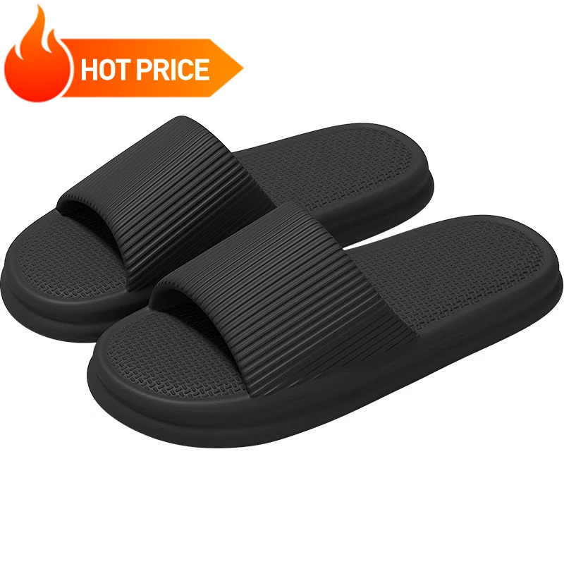 

Men Summer Silent Slippers Indoor Home Bathroom Anti-Slip Soft EVA Sole Odor-Proof Sandals for Women Comfort Lightweight