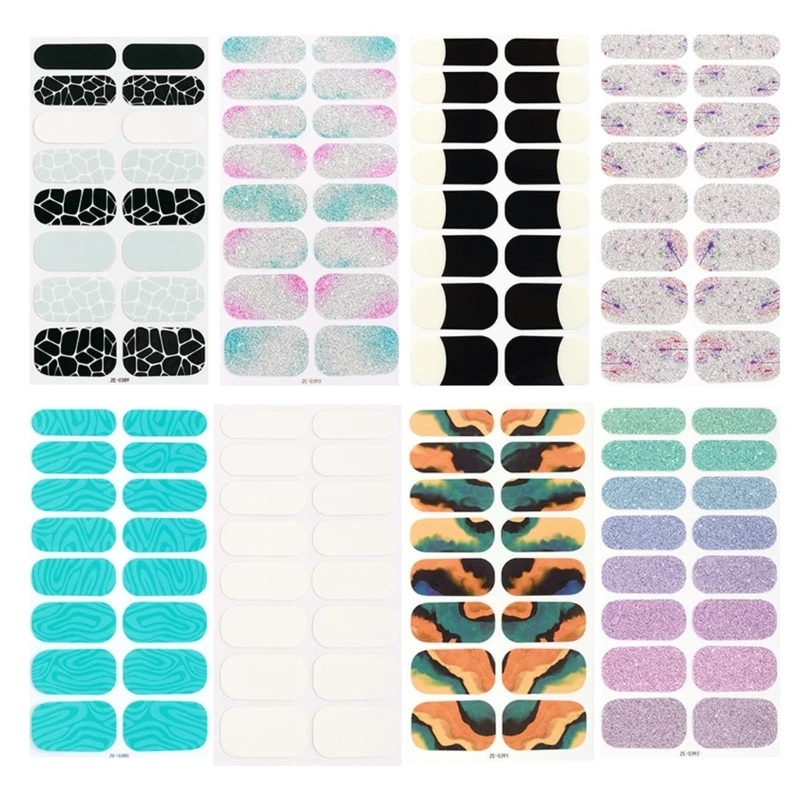 Semi Cured Gel Nails Art Sliders Manicure Decor UV LED Semi Cured Gel Design decalcomanie Fashion Sticker Decor