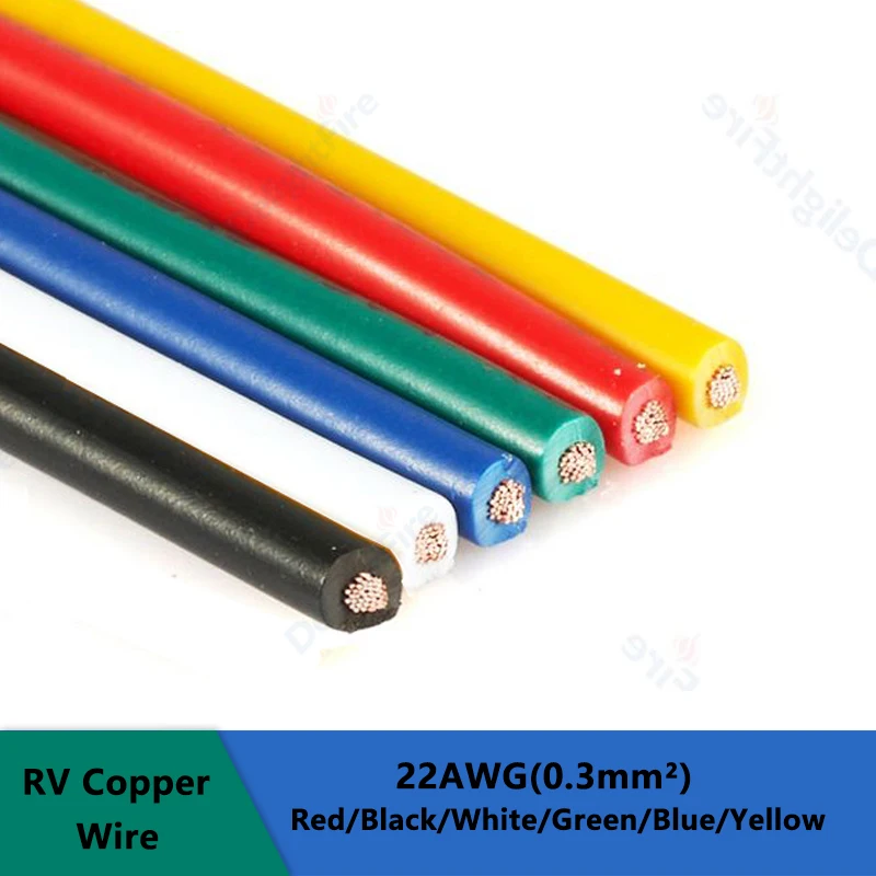 Single Core Electrical Wire MultiColor Flexible PVC Copper Cable 22 AWG Electronics Wire For Automotive Battery Electronic DIY