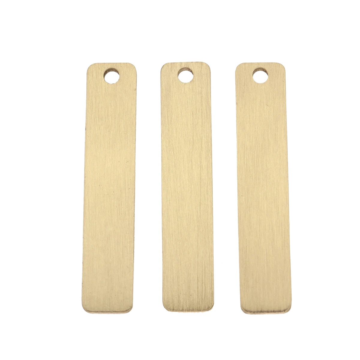 

3pcs Brass Hanging Tags Craft DIY Plaque Unfinished Metal Pieces Smooth Surface Phone Number Tag Key Ring Gift Wedding