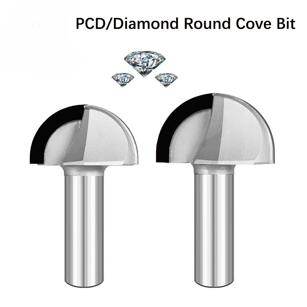 

Vsharp PCD Round Cove Box Фреза Алмазная фреза с круглым дном Деревообрабатывающая дверная панель шкафа Концевая фреза с шаровой канавкой для МДФ