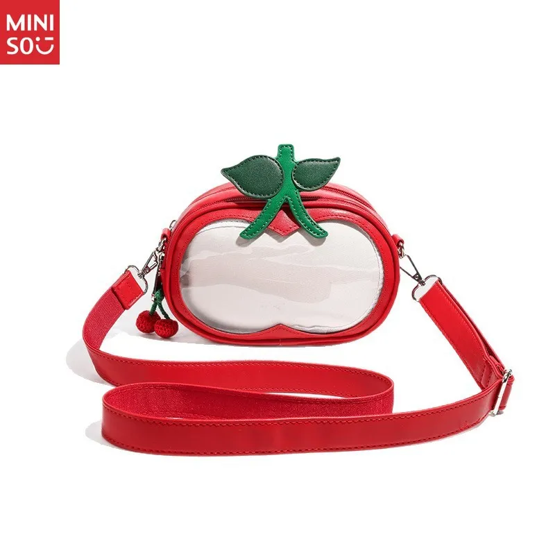 Miniso Creative Apple Shaped Crossbody Bag, Cute Mini Phone Purse & Cosmetic Bag