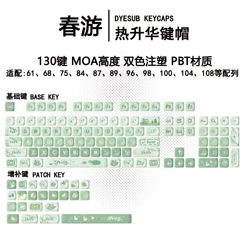 PBT original MOA highly sublimated spring outing EVA theme pattern full set of general mechanical keyboard keycaps