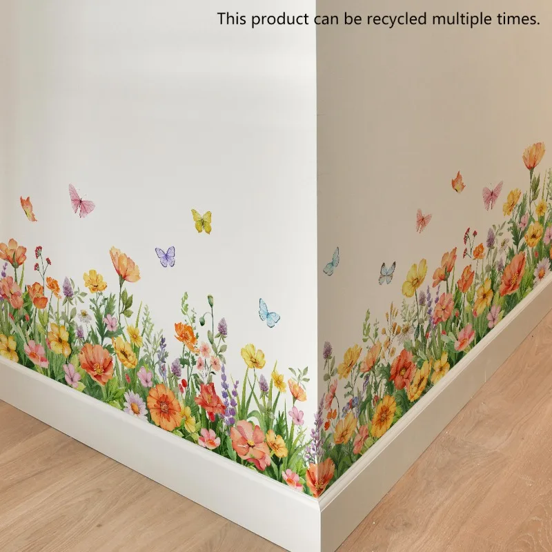 1PC Flower Butterfly Window Sticker Plant Pattern Wall Stickers Diy Wallpaper Wall Decals Festival Home Decor Crafts