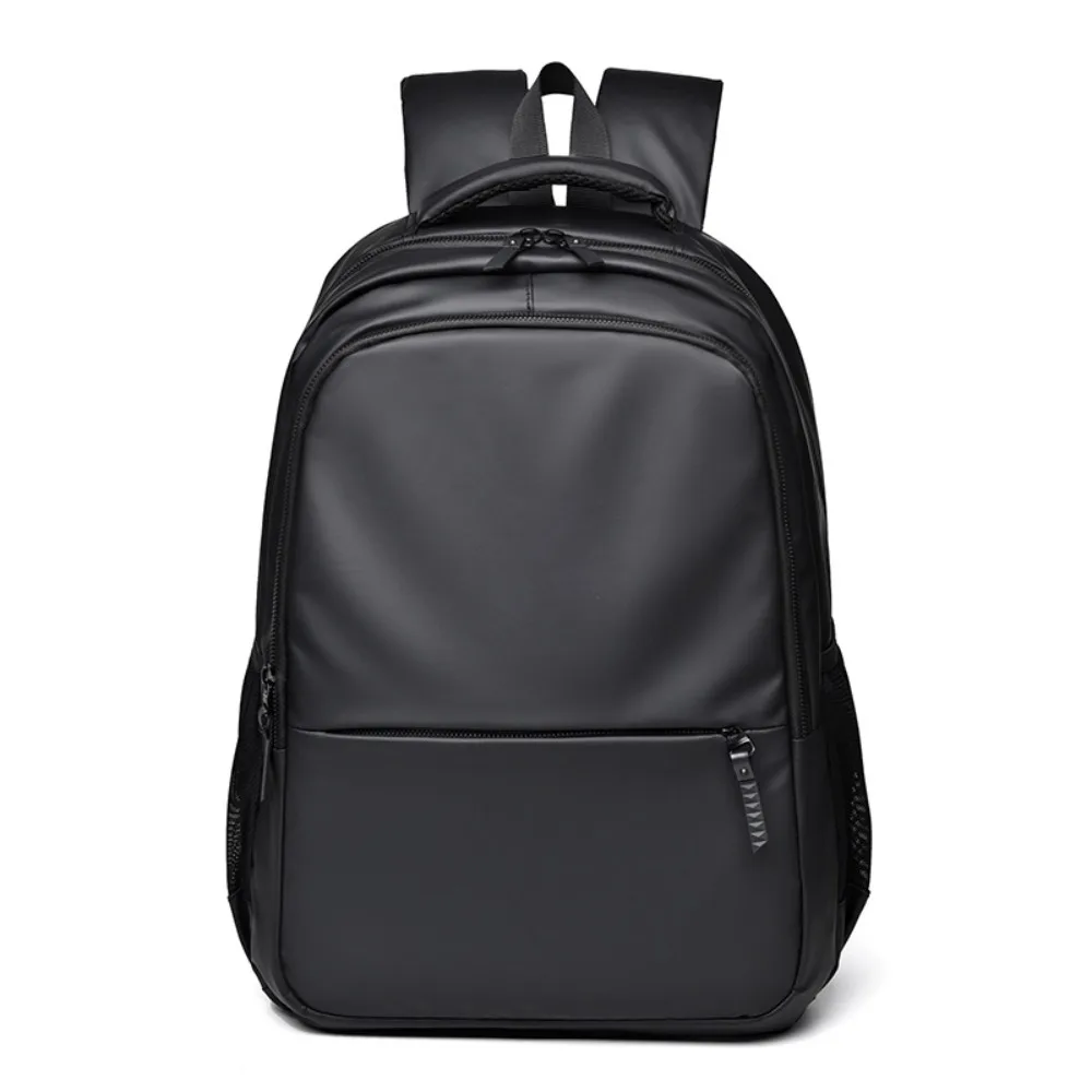 

Fashionable Waterproof Backpack Polyester Curved Shoulder Strap Hiking Bag Portable Solid Color Student Backpack