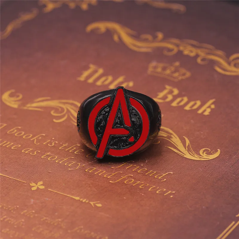 خواتم الأصابع بشعار Marvel The Avengers حرف A رمز خواتم المشجعين مجوهرات هدية إكسسوارات دعائم تنكرية للرجال والنساء هدية #5