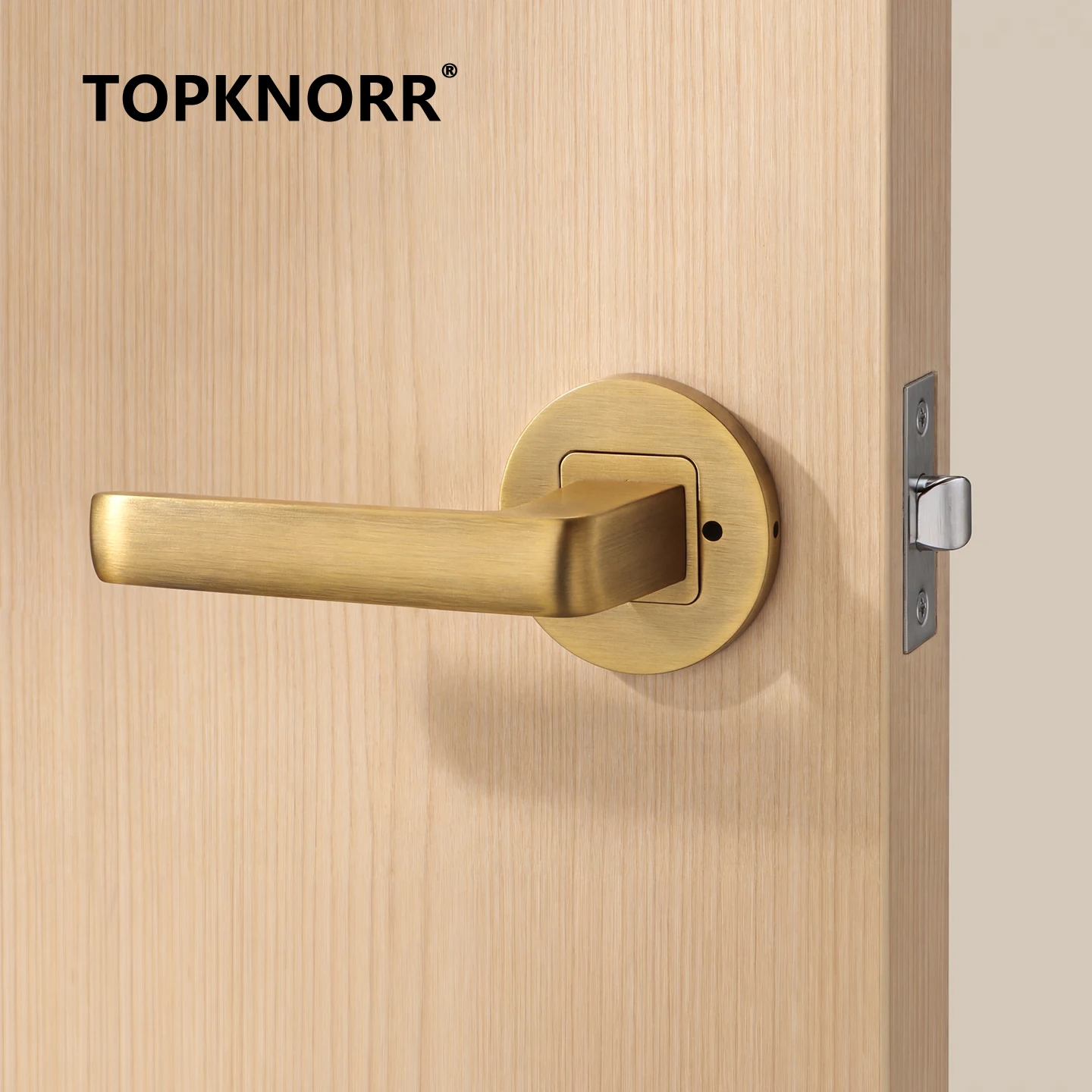Keyless Bathroom Door Lock Universal Indoor Handle Easy Unlocking Privacy Security Door Lock for Home Bathroom