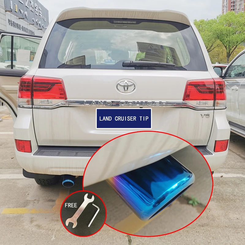 

Car Exhaust TipS Nozzle MufflerS Pipe end throat Stainless Steel Automotive Accessories Parts For 2009-2020 Toyota Land Cruiser