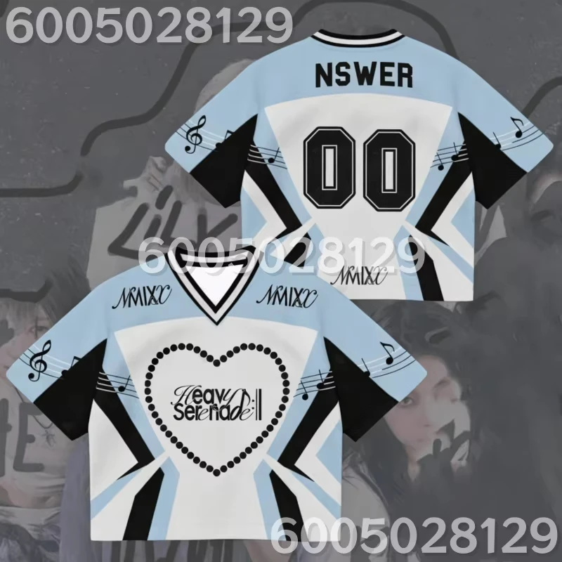 Summer New Fans NMIXX Heavy Serenade Album Sports Jersey Streetwear Breathable Causal Soft Short Sleeve T-shirt Family Kids Tees