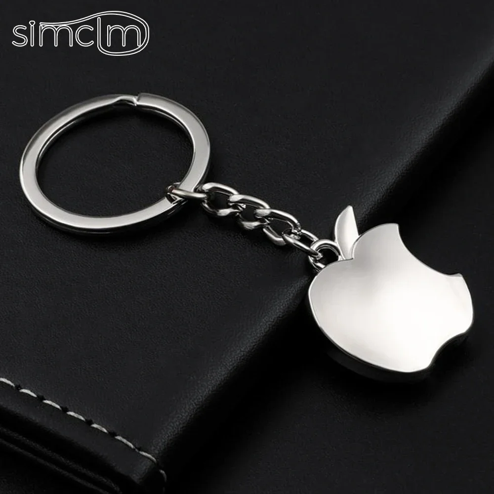 Apple Car Keychain Gadgets for Men Metal Backpack Accessories Couple Metallic Keychains for Men Gifts Key Ring Trinket