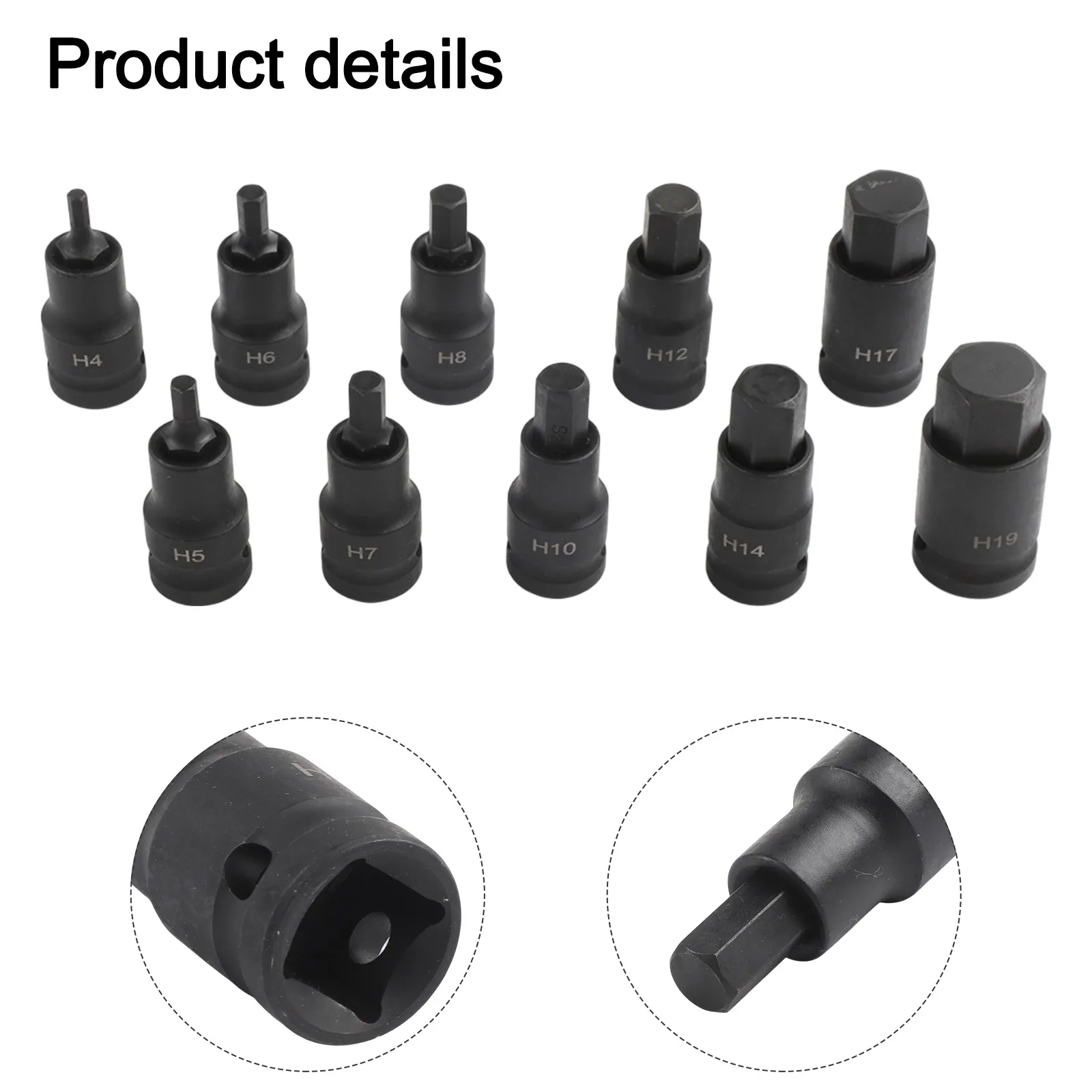1PC Socket Adapter Head Compatible with Electric Wrench 12 Inch Hex Drive Bit Made of Chrome Vanadium Steel for Durability