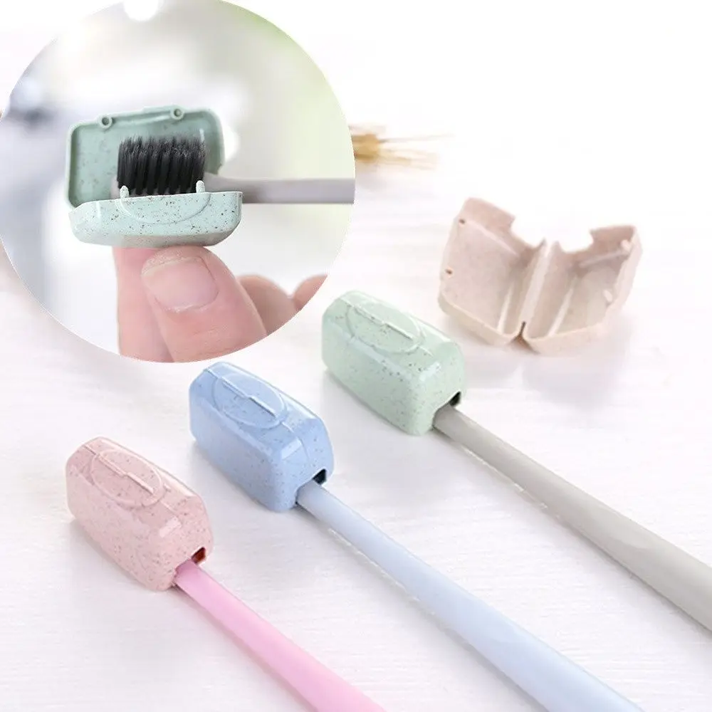 

Portable Hike Travel Health Caps Cleaner Protective Case Toothbrush Head Cover 4PCs
