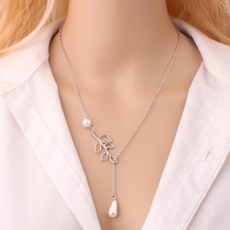 Inifity Heart Owl Crystal Cross Leaf Minimalist Clavicle Pendants Necklaces For Women Jewelry Bird Pearl Chain Neck Collares