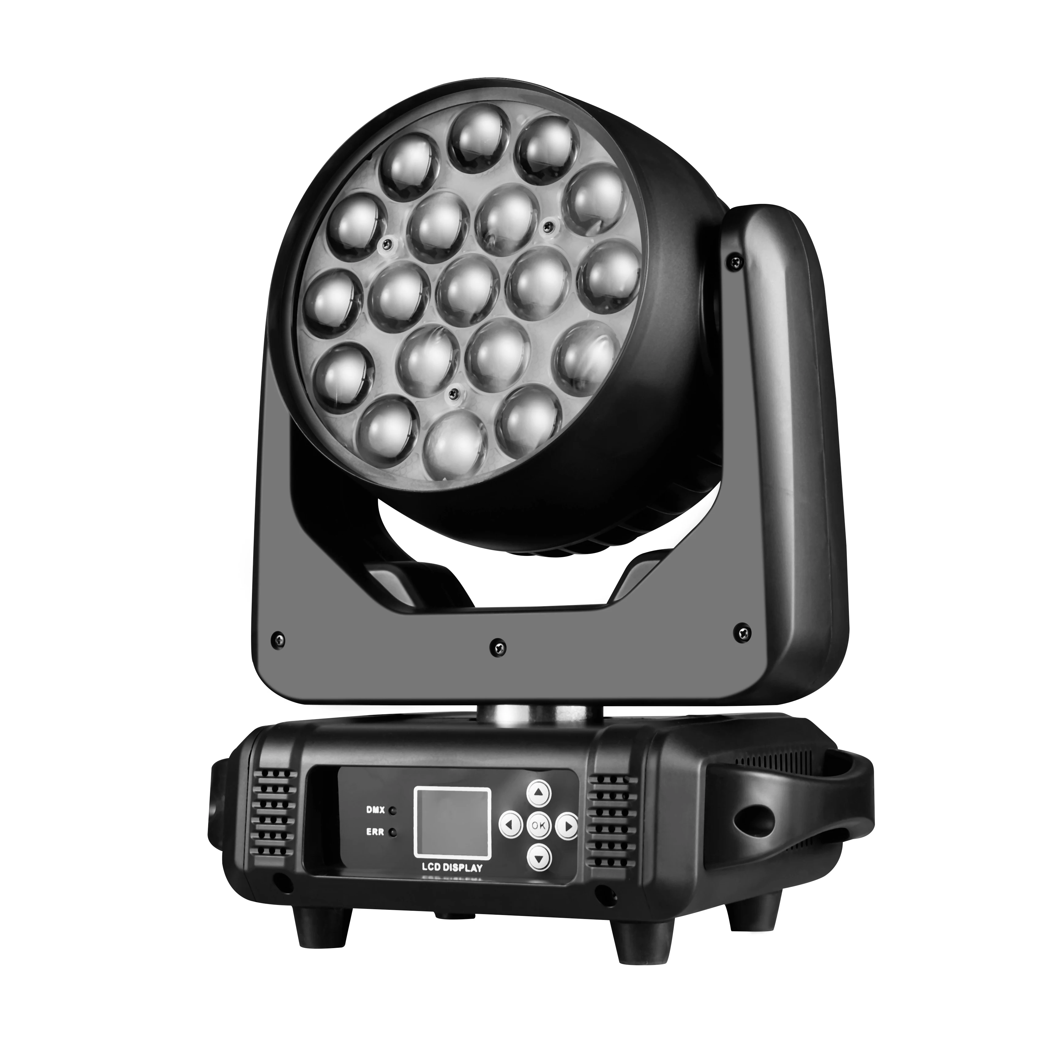 19x15W RGBW 4in1 Beam Wash Zoom Circle Control LED Moving Head Light Professional Machine DMX512 DJ Bar Stage Lights Effect