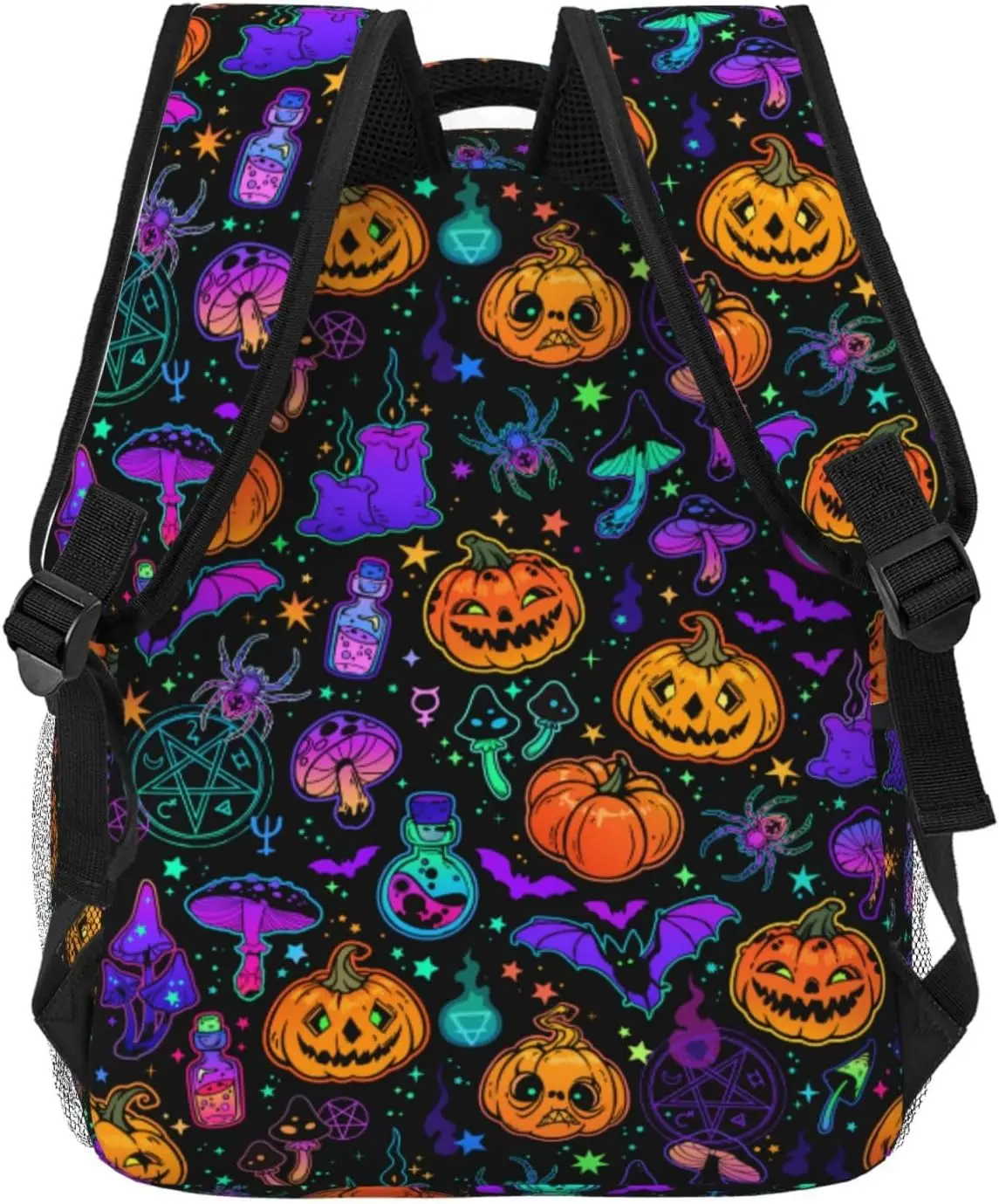 Zucche di Halloween ed elementi magici zaino per Laptop leggero per donna uomo College Bookbag borsa da viaggio Casual Daypack