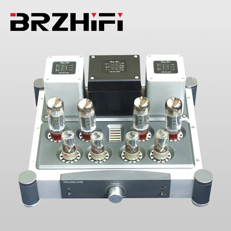 

BRZHIFI Hot Sell A40 WEILIANG 40W*2 EL34 Aluminum Tube Amplifier Audio Power Amp Home Theater Stereo Amplificador For Audiophile