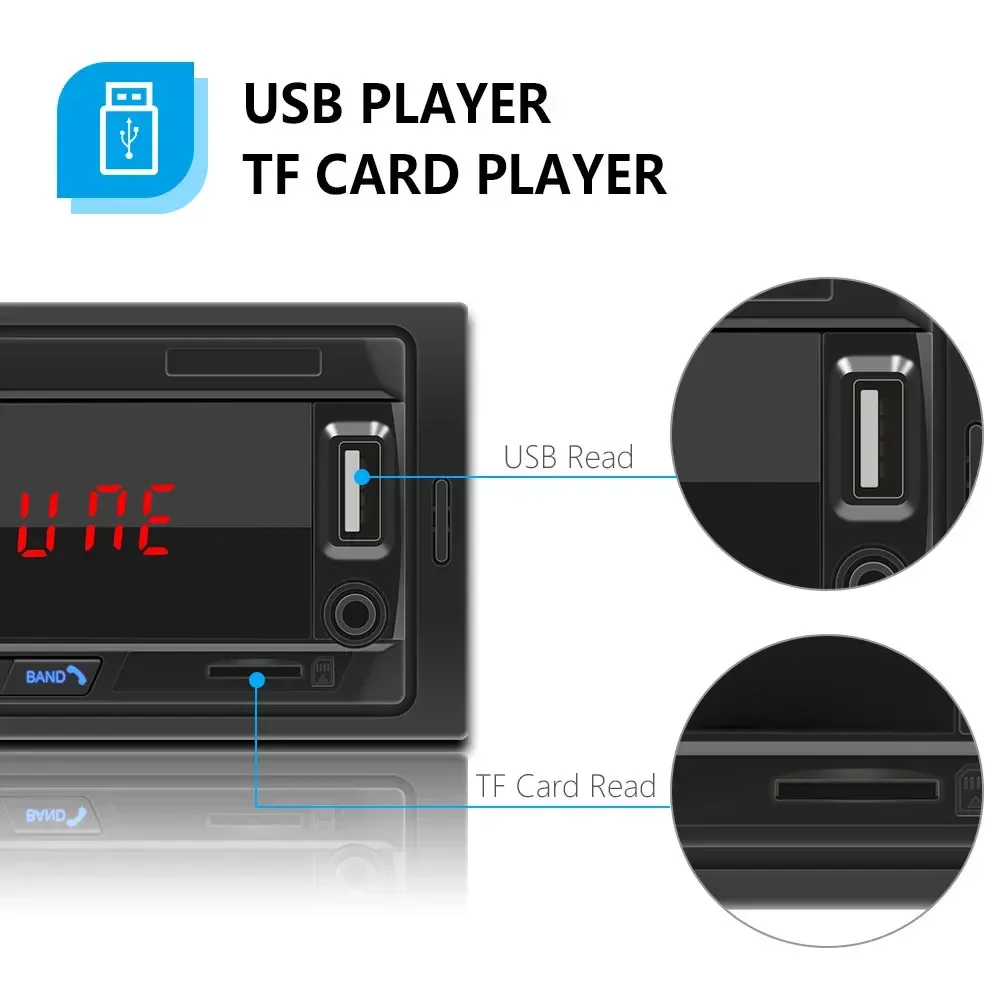 Bluetooth Car Mp3 Music Player Support USB TF Card FM Radio Audio System Auto Stereo Automobiles Electronics