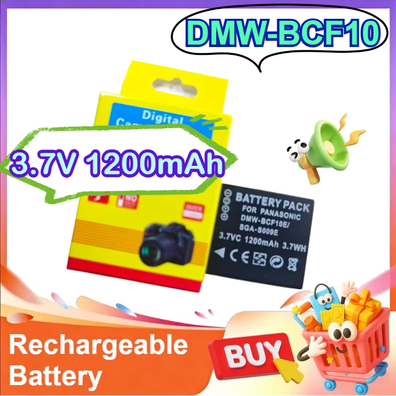 

Сменный аккумулятор для камеры DMW-BCF10 с зарядным устройством 3.7V 1200mAh для Panasonic DMW-BCF10E FX40 FX48 FX60 FX65 FX66 FX68 FX70