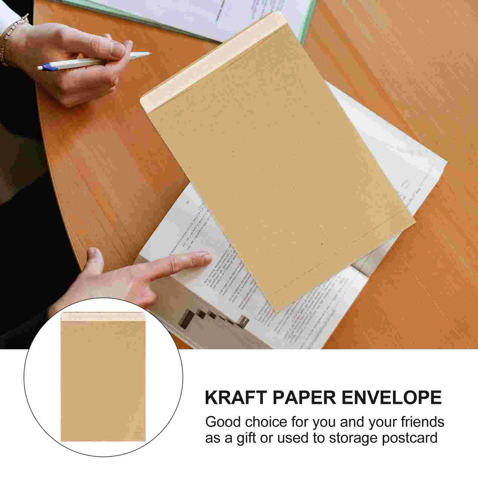 50 pçs kraft envelope carta envelopes papel cor lisa armazenamento saco de correio foto em branco convite documento pasta