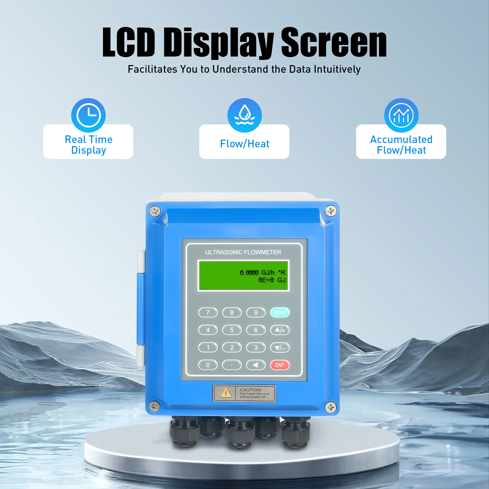 Wall Mounted TUF-2000B Digital Ultrasonic Flowmeter with TM-1 TS-2 Transducers for Water Flow Measurement