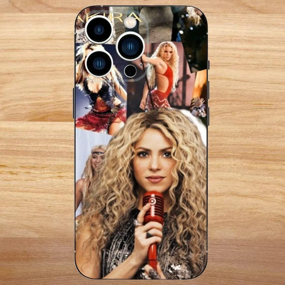 歌手 S-シャキラス電話ケース iPhone 16、15、14、13、12、11、ミニ、プロ、SE、MAX ホワイトマット耐衝撃カバー